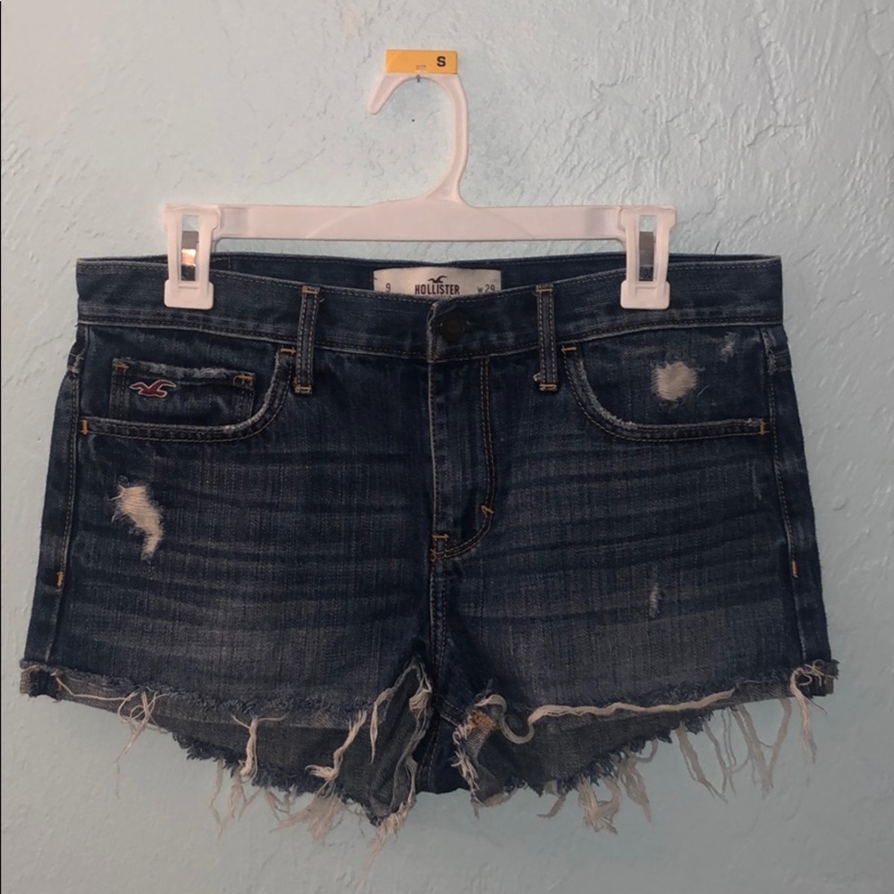 Hollister destroyed denim shorts